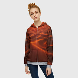 Толстовка на молнии женская Красная жара, цвет: 3D-меланж — фото 2