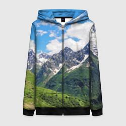 Женская толстовка на молнии Домбай - горный пейзаж на Северном Кавказе