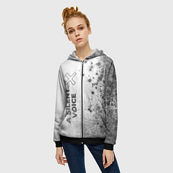 Толстовка на молнии женская A Silent Voice - white gradient по-вертикали, цвет: 3D-черный — фото 2