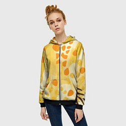 Толстовка на молнии женская Солнечные пятна жирафа, цвет: 3D-черный — фото 2