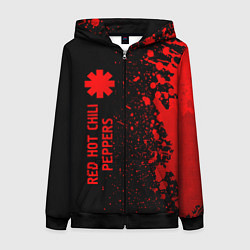 Толстовка на молнии женская Red Hot Chili Peppers - red gradient по-вертикали, цвет: 3D-черный