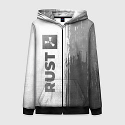 Толстовка на молнии женская Rust - white gradient по-вертикали, цвет: 3D-черный