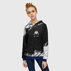 Толстовка на молнии женская Король и шут краски броня, цвет: 3D-синий — фото 2