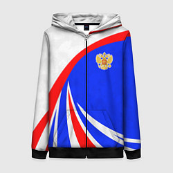 Женская толстовка на молнии Герб России - цвета флага