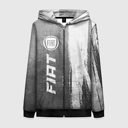 Толстовка на молнии женская Fiat - grey gradient по-вертикали, цвет: 3D-черный