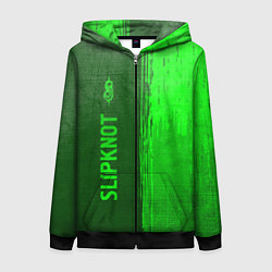 Толстовка на молнии женская Slipknot - green gradient по-вертикали, цвет: 3D-черный