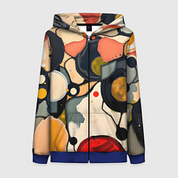 Женская толстовка на молнии Абстракция с кругами и краской