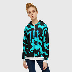 Толстовка на молнии женская Monster energy камуфляж голубой, цвет: 3D-белый — фото 2