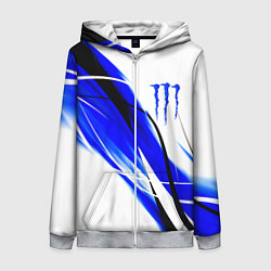 Женская толстовка на молнии Monster energy линии абстракции