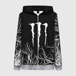 Толстовка на молнии женская Monster energy лес, цвет: 3D-меланж