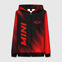Толстовка на молнии женская Mini - red gradient вертикально, цвет: 3D-черный