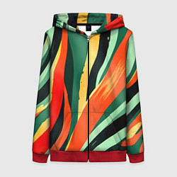 Женская толстовка на молнии Тропическая жаркая абстракция