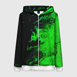 Женская толстовка на молнии Color green black