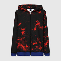 Толстовка на молнии женская Color red black, цвет: 3D-синий