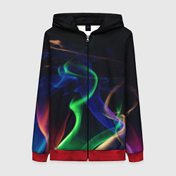 Толстовка на молнии женская Color blue green red, цвет: 3D-красный