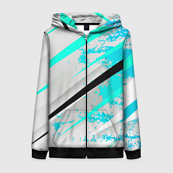 Толстовка на молнии женская Color white light blue, цвет: 3D-черный