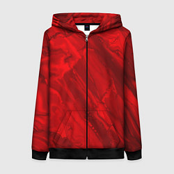 Женская толстовка на молнии Красный камень абстракция