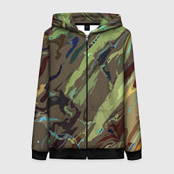 Женская толстовка на молнии Абстракция тон хаки