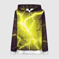 Толстовка на молнии женская Color yellow black, цвет: 3D-белый