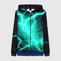 Женская толстовка на молнии Color light blue black