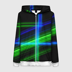 Женская толстовка на молнии Color blue black green