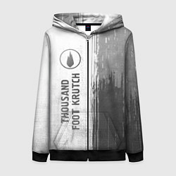 Толстовка на молнии женская Thousand Foot Krutch - white gradient по-вертикали, цвет: 3D-черный