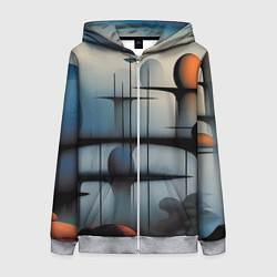 Женская толстовка на молнии Архитектурная абстракция в тумане