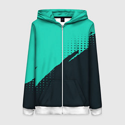 Женская толстовка на молнии Color black light blue