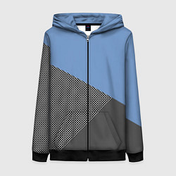 Толстовка на молнии женская Сине-серый геометричный, цвет: 3D-черный