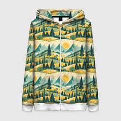 Женская толстовка на молнии Горные пейзажи ретро стиль