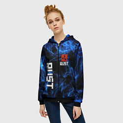 Толстовка на молнии женская Rust молнии, цвет: 3D-черный — фото 2
