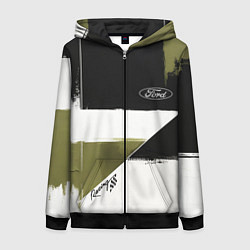 Толстовка на молнии женская Ford эмблема, цвет: 3D-черный