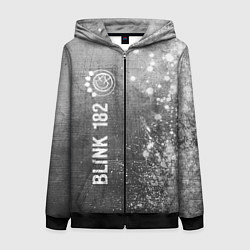 Толстовка на молнии женская Blink 182 - grey gradient по-вертикали, цвет: 3D-черный