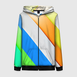 Толстовка на молнии женская Striped, цвет: 3D-черный