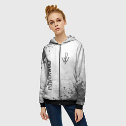 Толстовка на молнии женская Powerwolf - white gradient вертикально, цвет: 3D-черный — фото 2