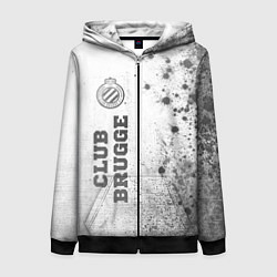 Толстовка на молнии женская Club Brugge - white gradient по-вертикали, цвет: 3D-черный