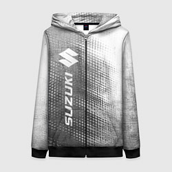 Толстовка на молнии женская Suzuki - grey gradient по-вертикали, цвет: 3D-черный