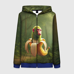 Толстовка на молнии женская Шимпанзини бананини ии мем, цвет: 3D-синий