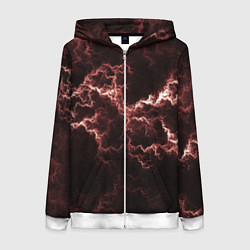 Толстовка на молнии женская Lightning red, цвет: 3D-белый