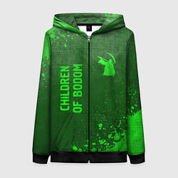 Толстовка на молнии женская Children of Bodom - green gradient вертикально, цвет: 3D-черный