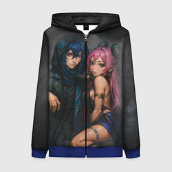 Толстовка на молнии женская Ситлали и Оророн, цвет: 3D-синий