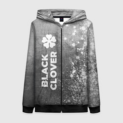 Женская толстовка на молнии Black Clover - grey gradient по-вертикали