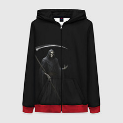 Толстовка на молнии женская Memento mortis, цвет: 3D-красный