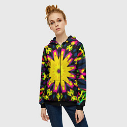 Толстовка на молнии женская Звездный калейдоскоп, цвет: 3D-черный — фото 2