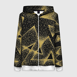 Женская толстовка на молнии Triangle yellow with dots