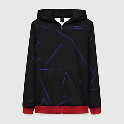 Толстовка на молнии женская Color purple line, цвет: 3D-красный