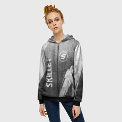 Толстовка на молнии женская Skillet - grey gradient вертикально, цвет: 3D-черный — фото 2