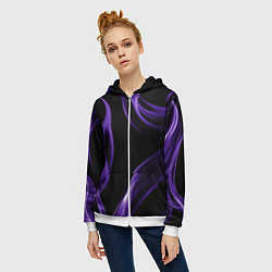 Толстовка на молнии женская Purple abstraction, цвет: 3D-белый — фото 2