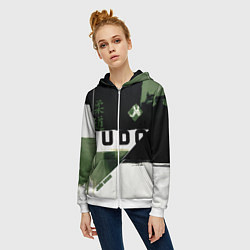 Толстовка на молнии женская Время дзюдо, цвет: 3D-белый — фото 2