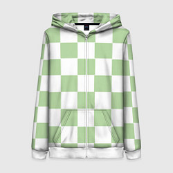 Женская толстовка на молнии Квадраты зелёные